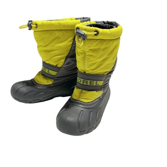 Sorel Kids' Flurry Weather Resistant Snow Boot Neon Lime/Black - Picture 4 of 5